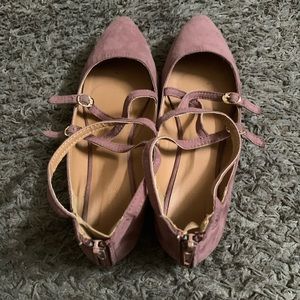 Charlotte Russe Pink Suade Flats